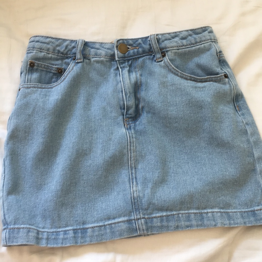 F21 denim mini skirt